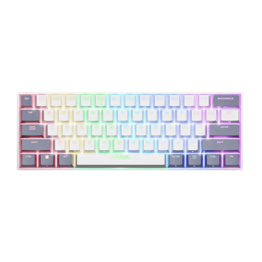 Teclado Trust Acira Tri Wireless Es White Gxt873
