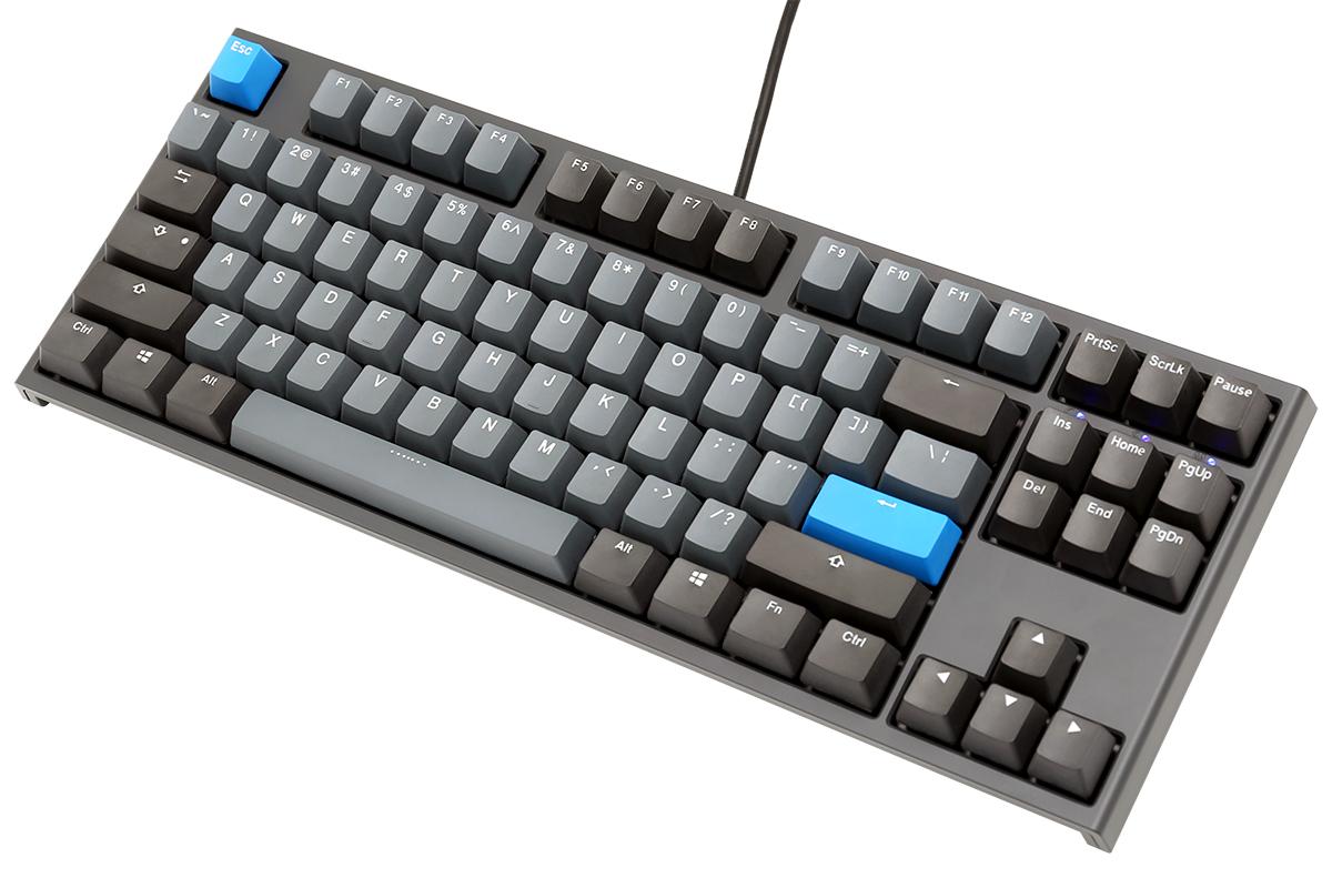 Teclado Mecanico Ducky One 2 Tkl Skyline Teclas Gris Oscuro Interruptor Rojo Ingles Pbt Doble Disparo Sin Costuras Estuche Gris Sin Led