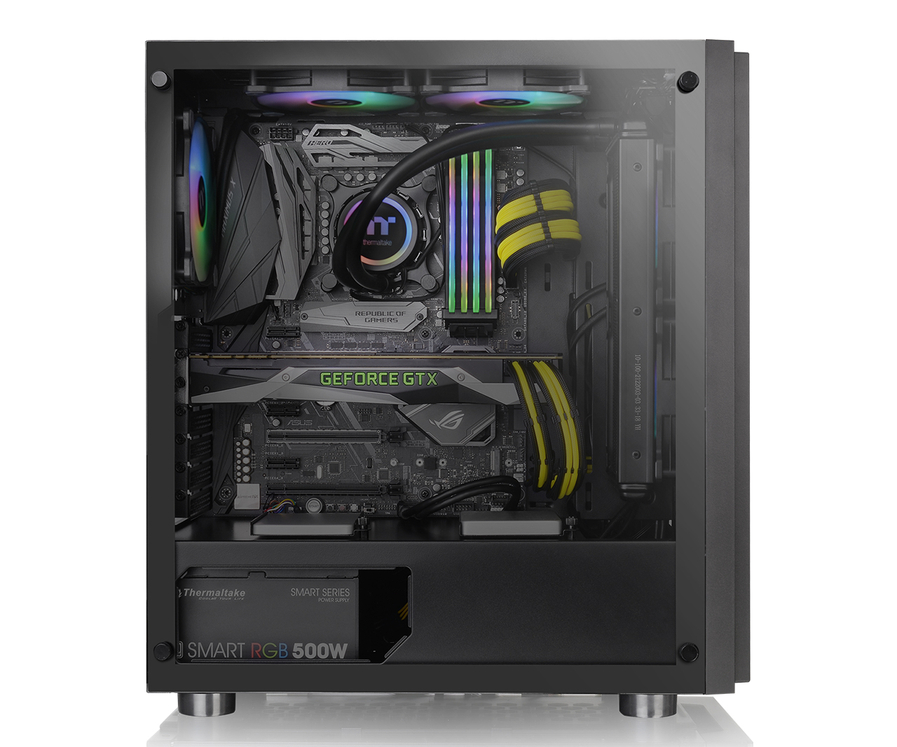 Gabinete Thermaltake H100 Tg Black Blue Led