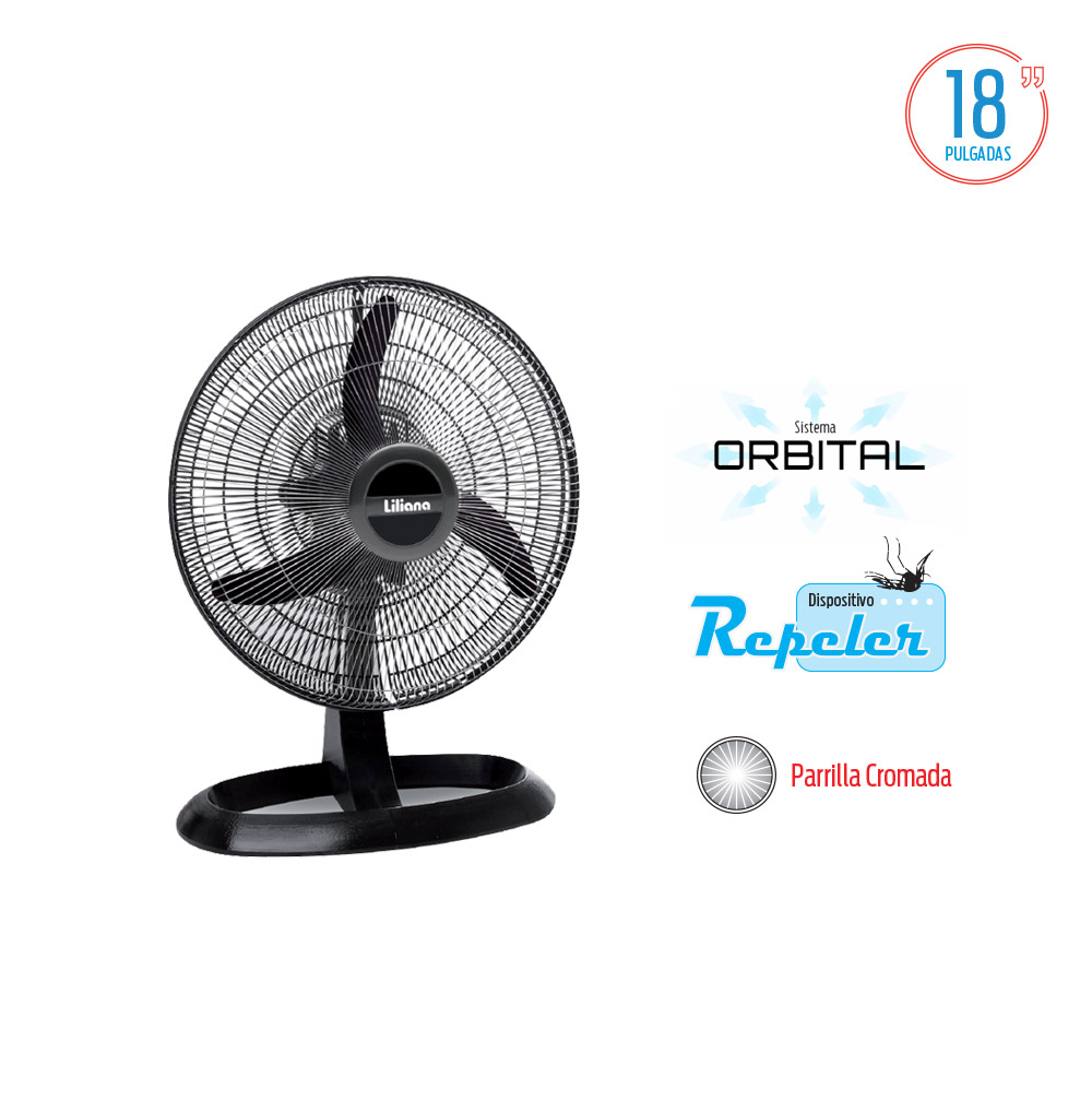 Liliana Turbo Ventilador Osc. 18 Orbital Aspas Plasticas C/repeler Votr18