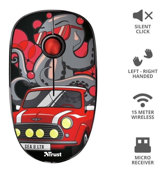 Mouse Trust Sketch Silent Wireless Red