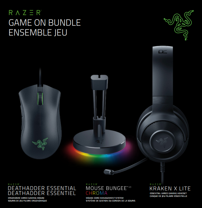 Razer Game On Bundle Mouse + Auricular + Bungee