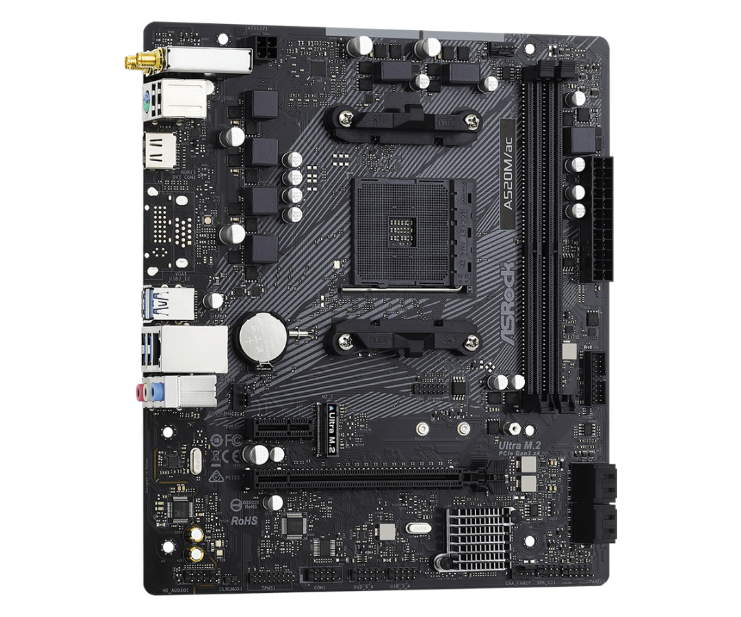 Mother Asrock (am4) A520m/ac Wifi (bulk)