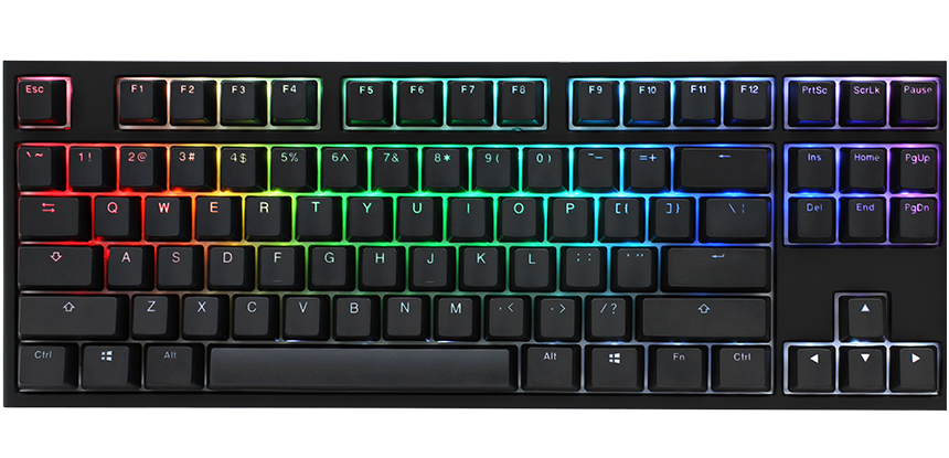 Teclado Gamer Ducky One 2 Rgb Tkl Black Kailh Jade Switch Double Shot Pbt Mecanico