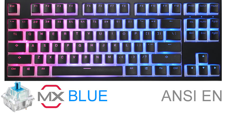 Teclado Gamer Ducky One 2 Rgb Tkl Pudding Edition Rgb Led Cherry Mx Blue Double Shot