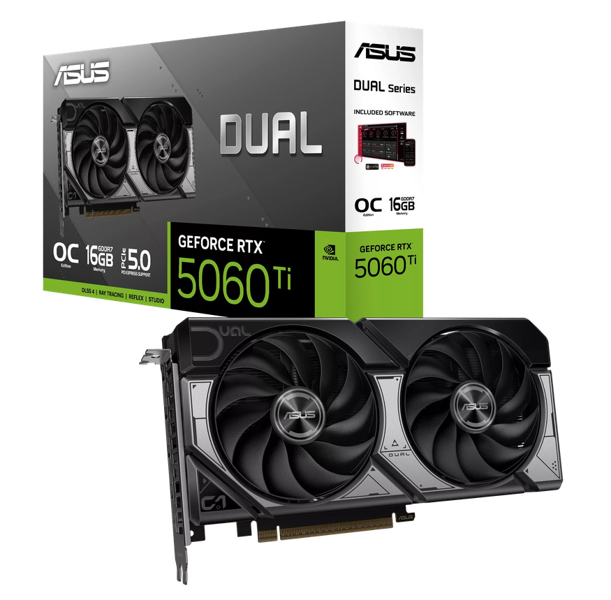 PLACA DE VIDEO ASUS DUAL RTX 5060TI O16GB EVO