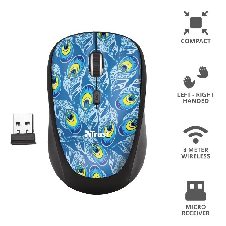 Mouse Trust Yvi Wireless Peacock