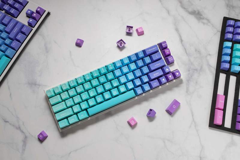 Ducky Keycap Set Azure Sa Us Abs Seamless Double Shot