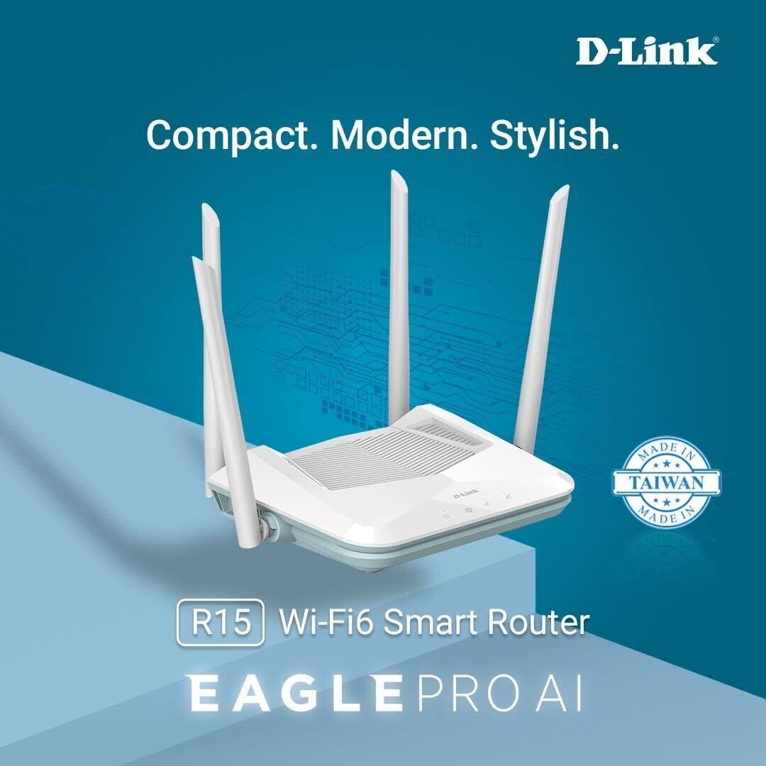 D-link R15 Smart Router Wifi 6 Ax1500 4 Antenas Dual Band - Blanco