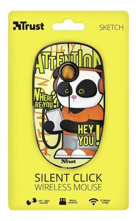 Mouse Trust Sketch Silent Wireless Yellow