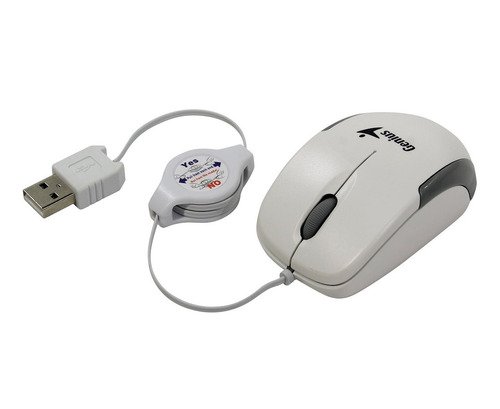 Mouse Genius Micro Trav Retrac White
