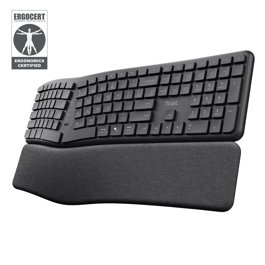 Teclado Trust Keyra Ergo Multi Wireless Es