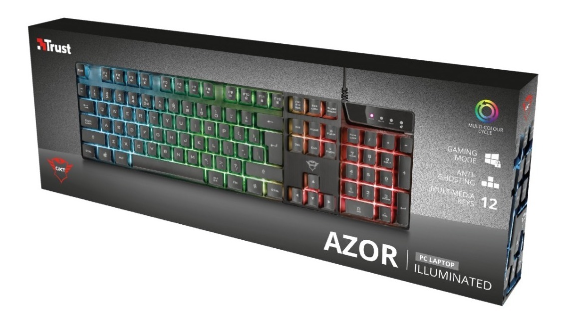 Teclado Gamer Trust Azor Gxt 835 / Idioma Ingles