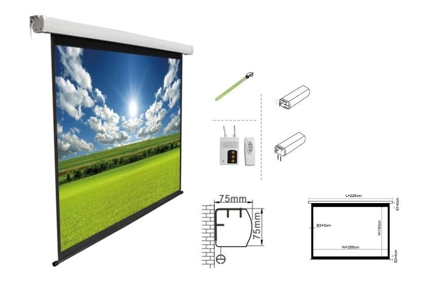 Pantalla Intelaid Proyector Electrica 3 X 2.20 It-pse150