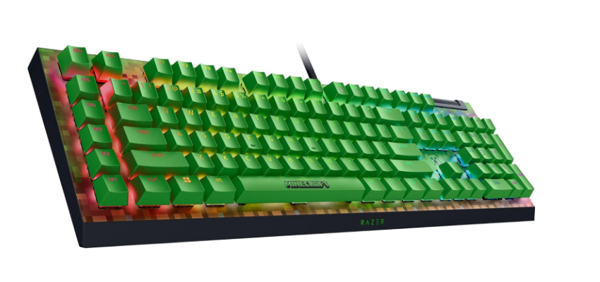 Teclado Gamer Razer Blackwidow V4 X Minecraft Edition Green Sw