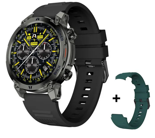 Smartwatch Argomtech C70 Black Aluminium 2 Straps Incluided Black Y Green 1.39 Display