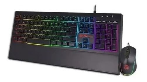 Teclado Gamer Tt Esports Combo Challenger Elite Rgb Membrane Kb Laser Engraved Keycap Sw Control