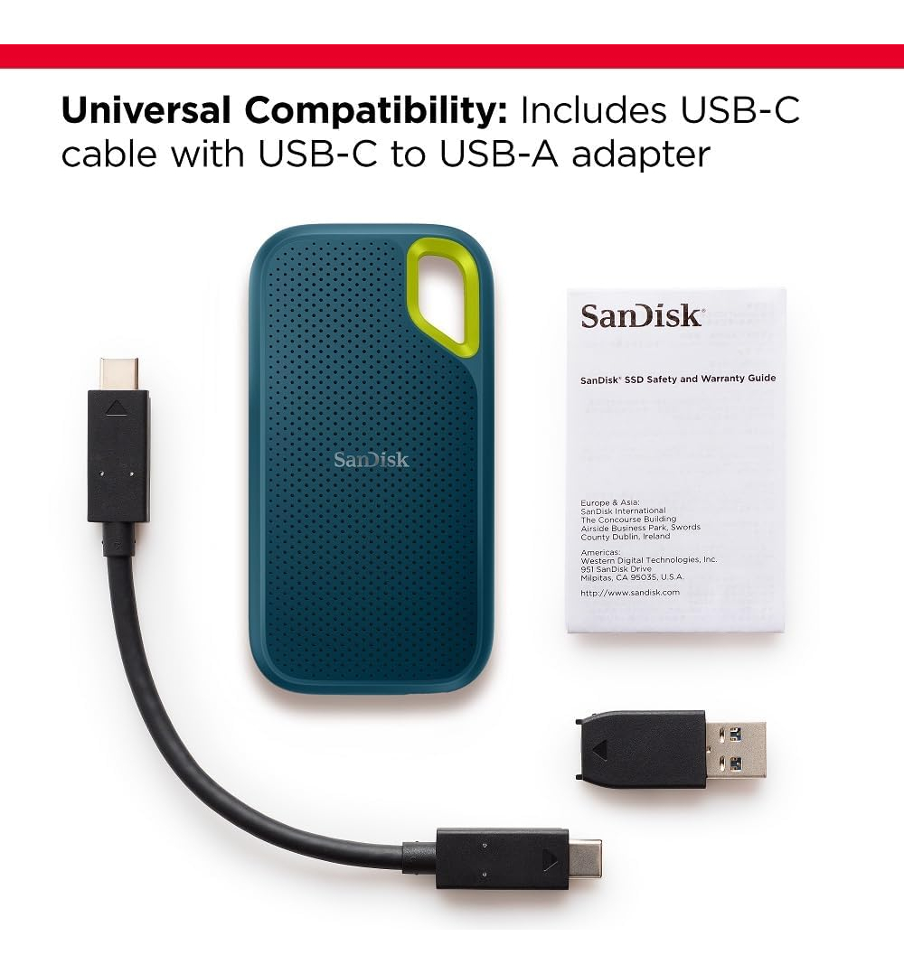 Ssd Externo 1tb Usb-c 3.2 Gen2 Sandisk Extreme Portable Green