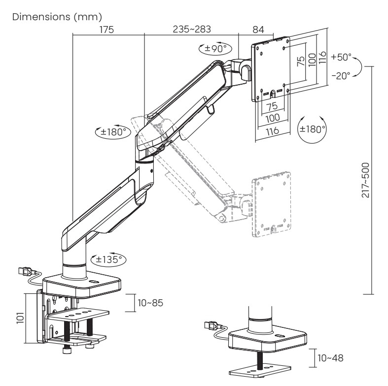 Soporte De Escritorio Rgb De Alta Resistencia 17-49 20 Kilos It-dbgr
