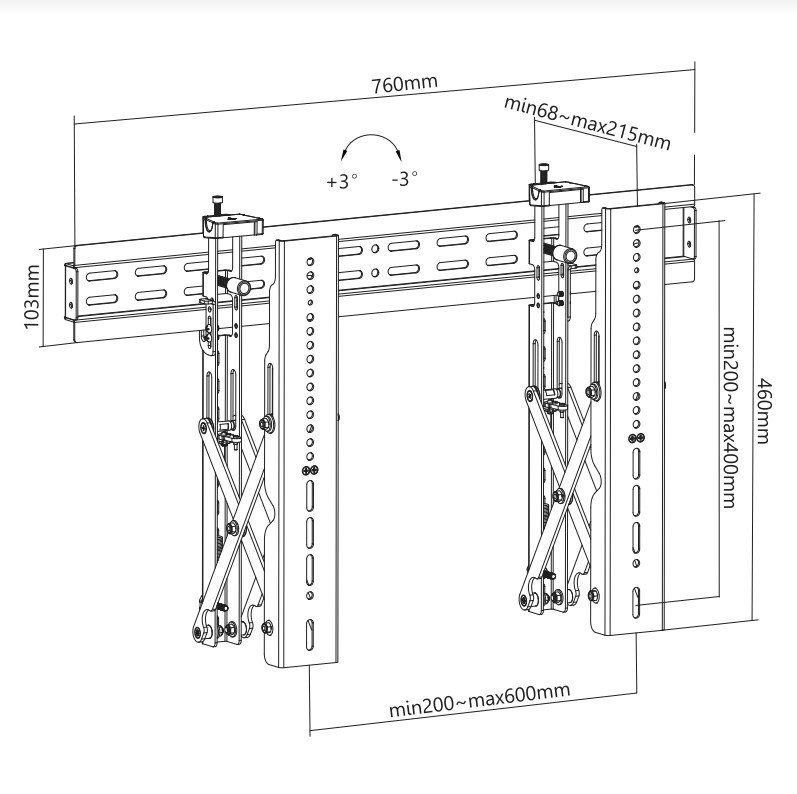 Soporte Intelaid Para Video Wall Antivandalico 45kg It-vvws