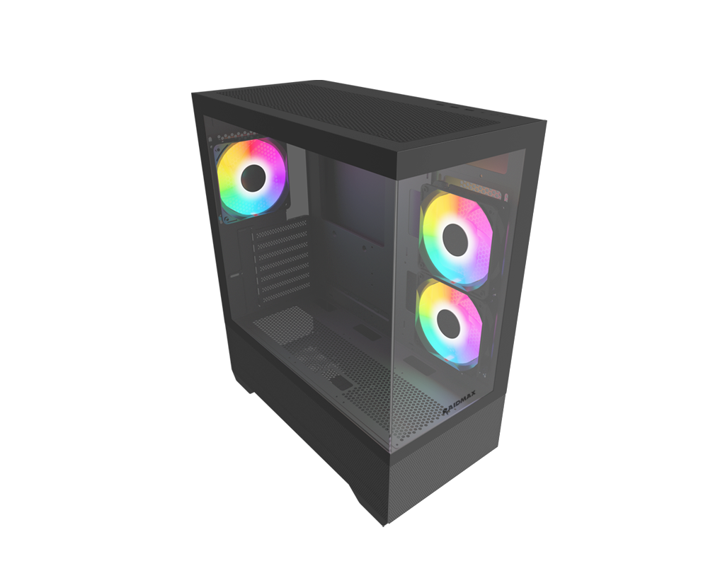 Gabinete Gamer Raidmax Infinita I801 Air Black Fishtank Argb Tg
