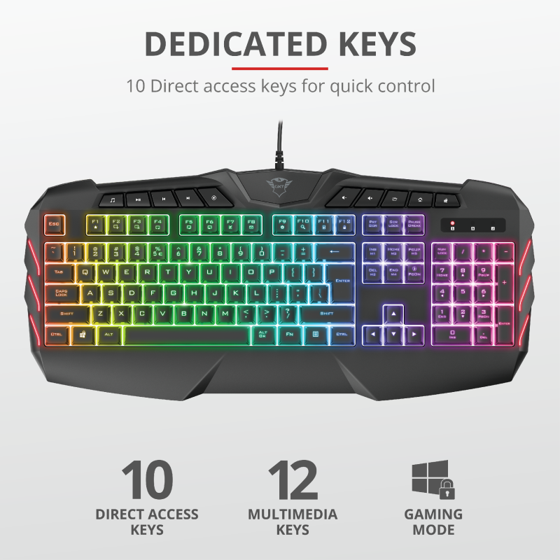 Teclado Trust Odyss Semi Mech Es Gxt881