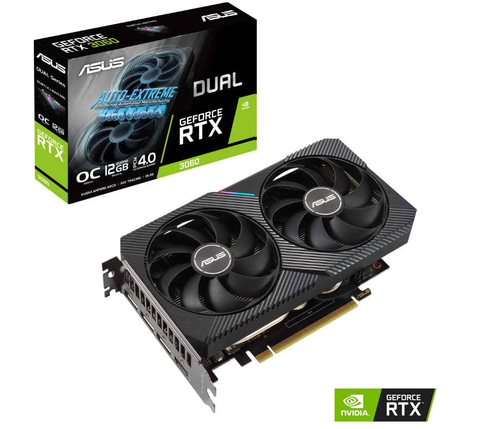 PLACA DE VIDEO ASUS DUAL RTX 3060 O12GB V2