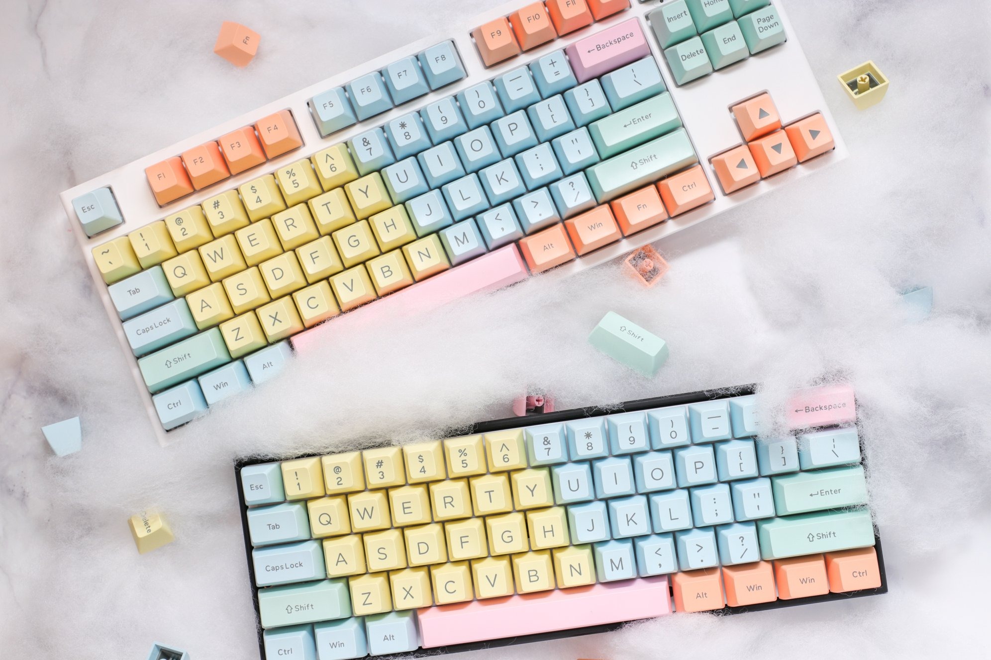 Set De Teclas Ducky Cotton Candy 108 Teclas Double Shot Keycap