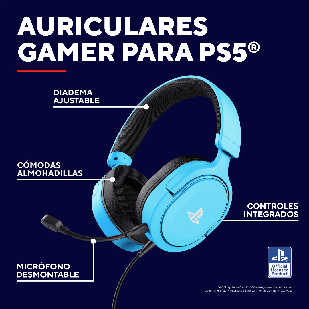 Auricular Gamer Trust Forta Gxt498b Ps5 Blue