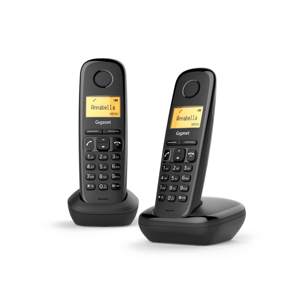 Gigaset Telefono Inalambrico A270 Duo Black