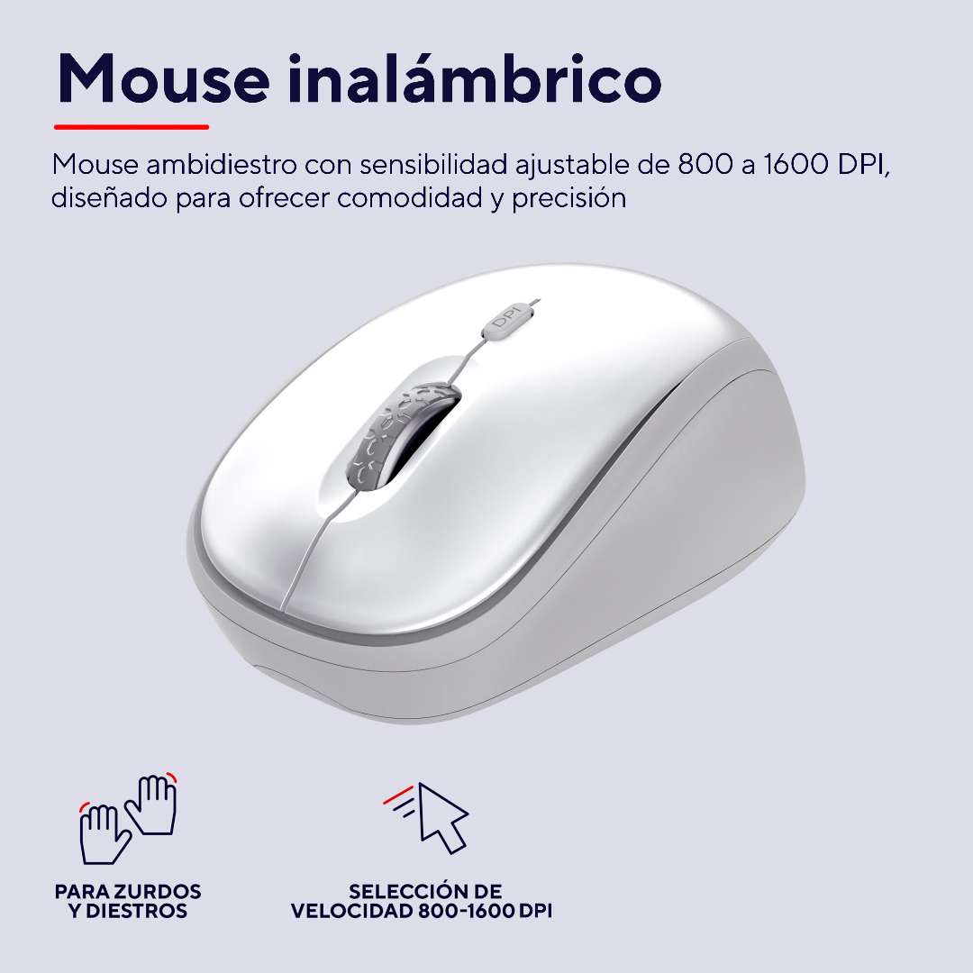 Teclado Y Mouse Trust Ody Ii Wireless Es White