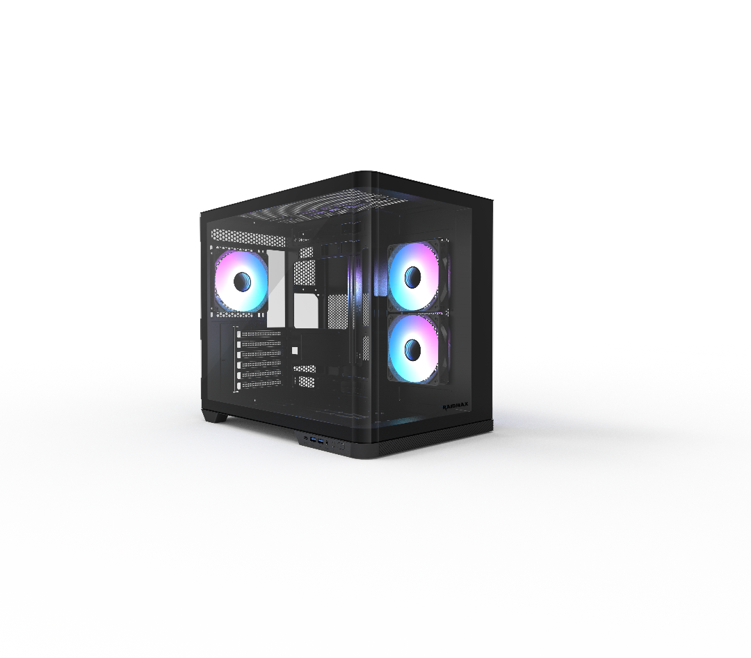 Gabinete Gamer Raidmax Infinita I630 Fishtank Curved Glass Argb Black