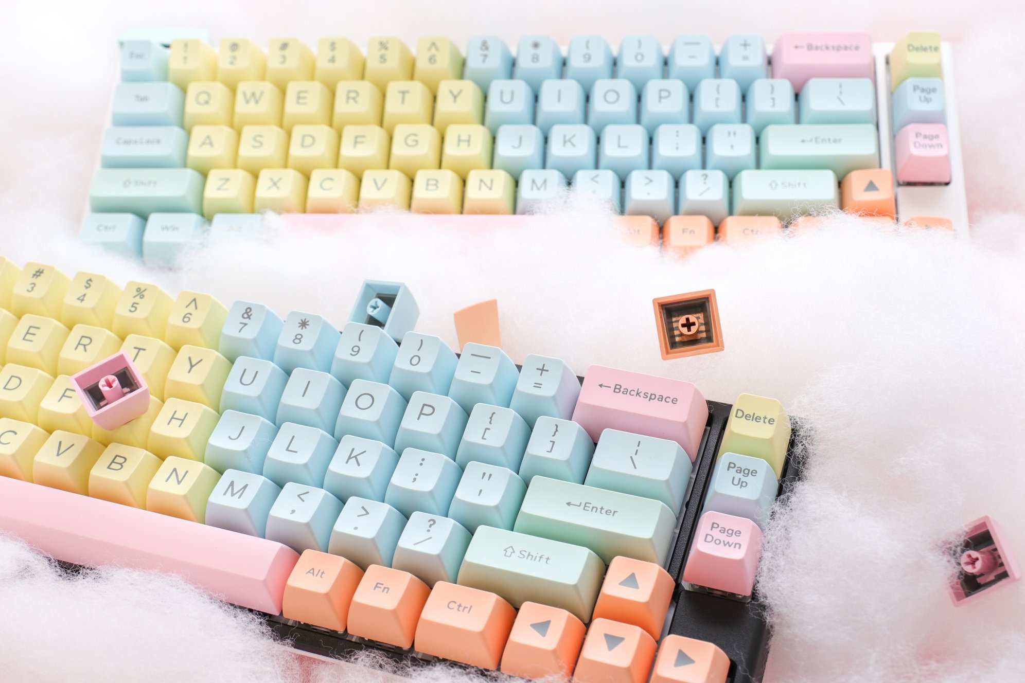 Set De Teclas Ducky Cotton Candy 108 Teclas Double Shot Keycap