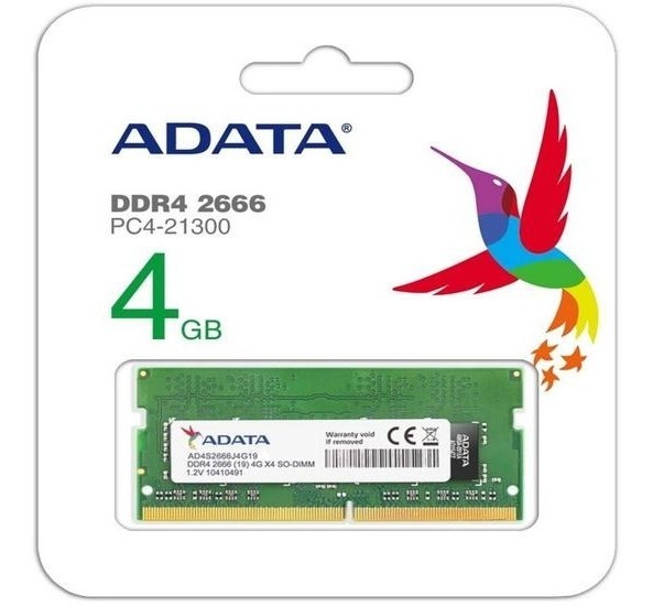 Memoria Adata Sodimm Ddr4 4 Gb 2666 G19 Sgn
