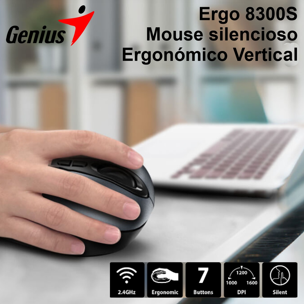 Mouse Genius Rs2 Ergo 8300s Iron Grey