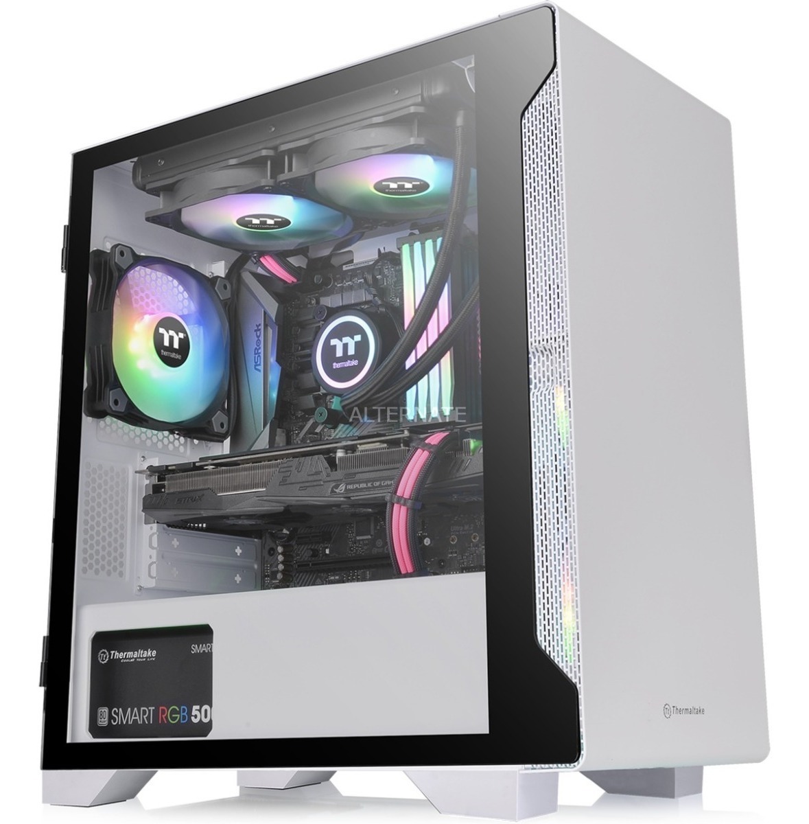 Gabinete Thermaltake S100 Tg Snow White Tempered Glass