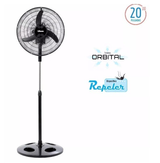 Liliana Ventilador Pie 20 Parrilla Metal Aspas Plasticas Vprn20