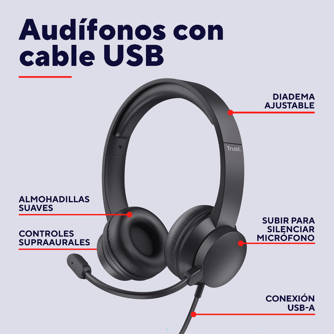 Auricular Trust Ayda Usb Pc