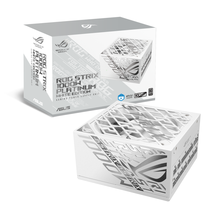 Fuente Asus Rog Strix 1000w Gaming White Atx 3.1 Pcie 5.1  80 Plus Platinum