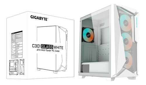Gabinete Gamer Gigabyte C301g Atx White