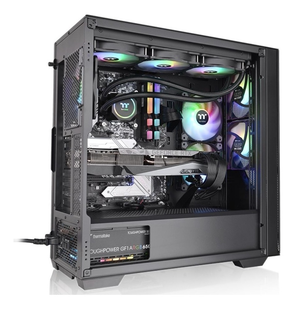 Gabinete Gamer Thermaltake Divider 370 Tg Argb Black Temp Glass