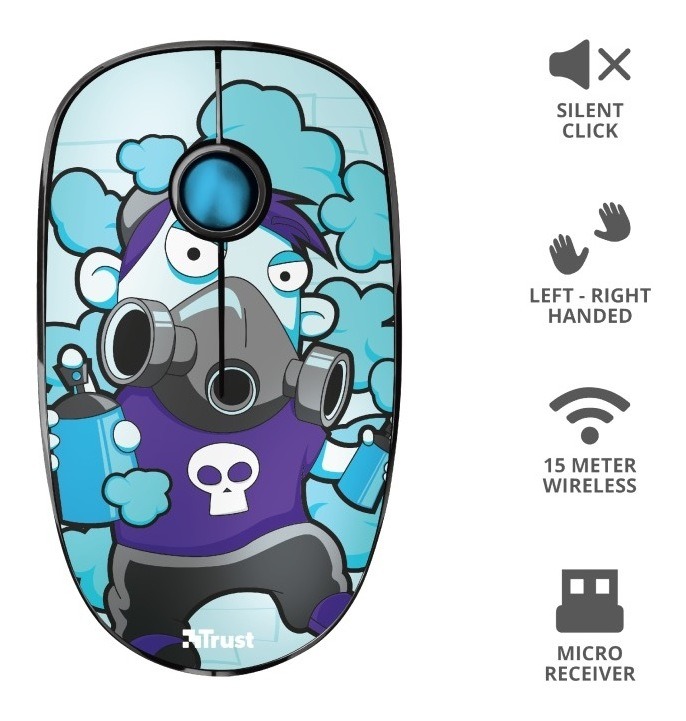 Mouse Trust Sketch Silent Wireless Blue