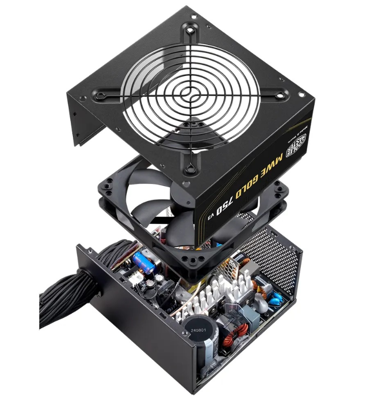 Fuente Cooler Master Mwe Gold 750w V3 Nm Fr A/ar Cord