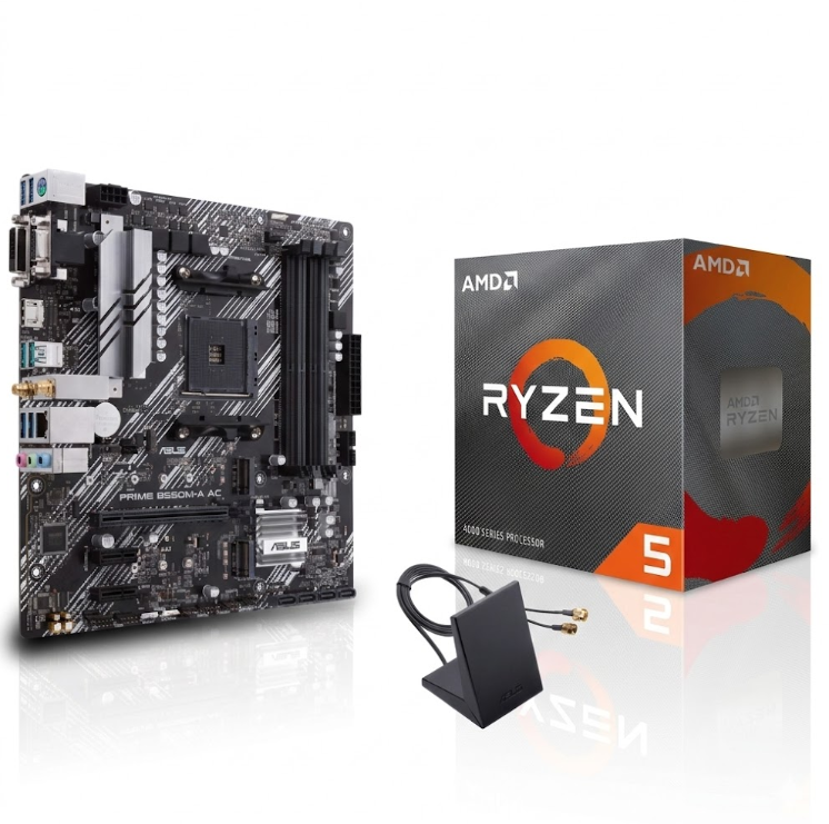 Kit Procesador Amd (am4) Ryzen 5 4500 65w + Mother Asus (am4) Prime B550m-a Ac Wifi