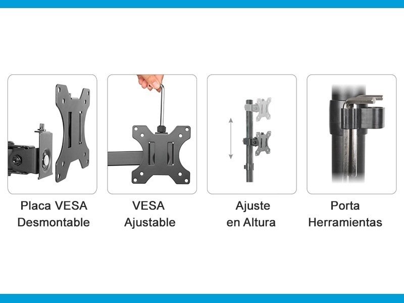 Soporte Intelaid De Escritorio 13/32 Vesa 100x100 It-db88v