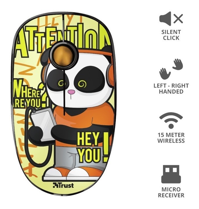 Mouse Trust Sketch Silent Wireless Yellow