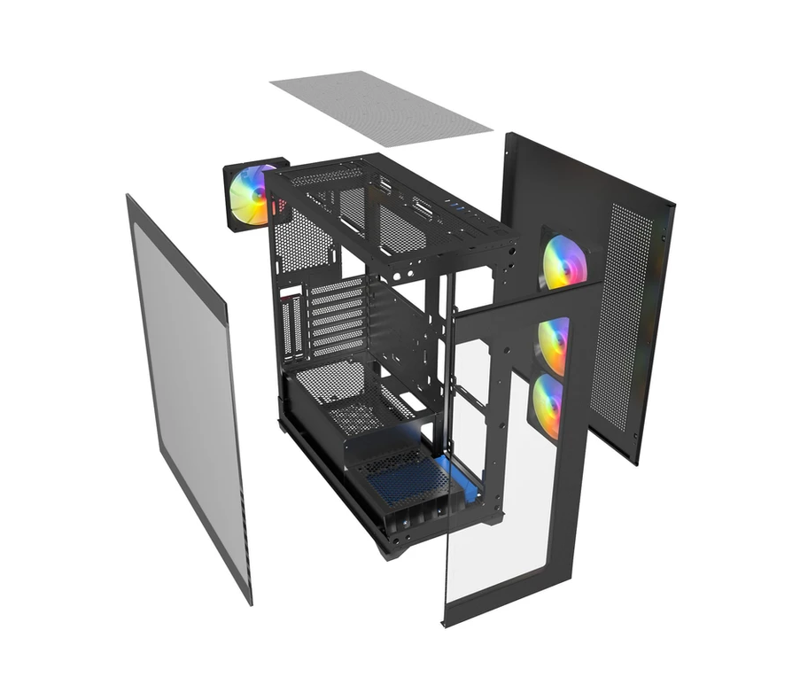 Gabinete Gamer Raidmax Infinita I800 Fishtank Tg Rgb