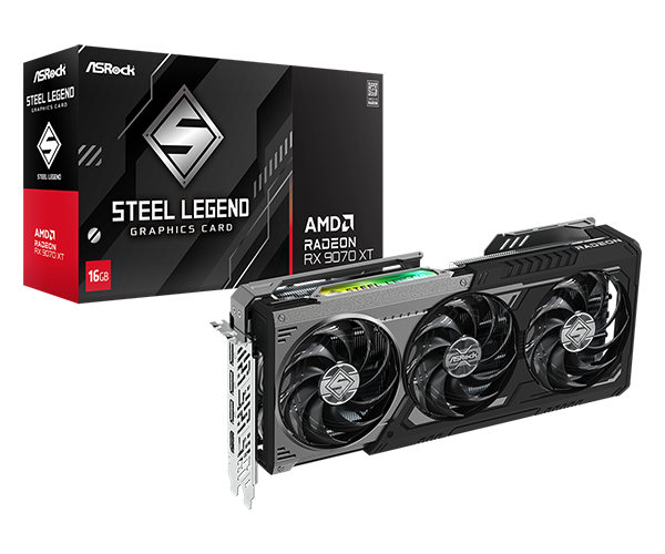 Placa De Video Asrock Rx9070xt 16gb Steel Legend Dark