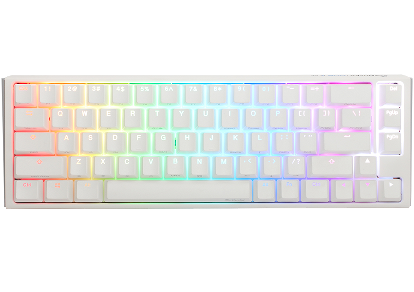 Teclado Mecanico Ducky One 3 Sf Teclas Blancasinterruptor Negro Ingles Pbt Doble Disparo Sin Costuras Estuche Superior Blanco Estuche Inferior Blanco