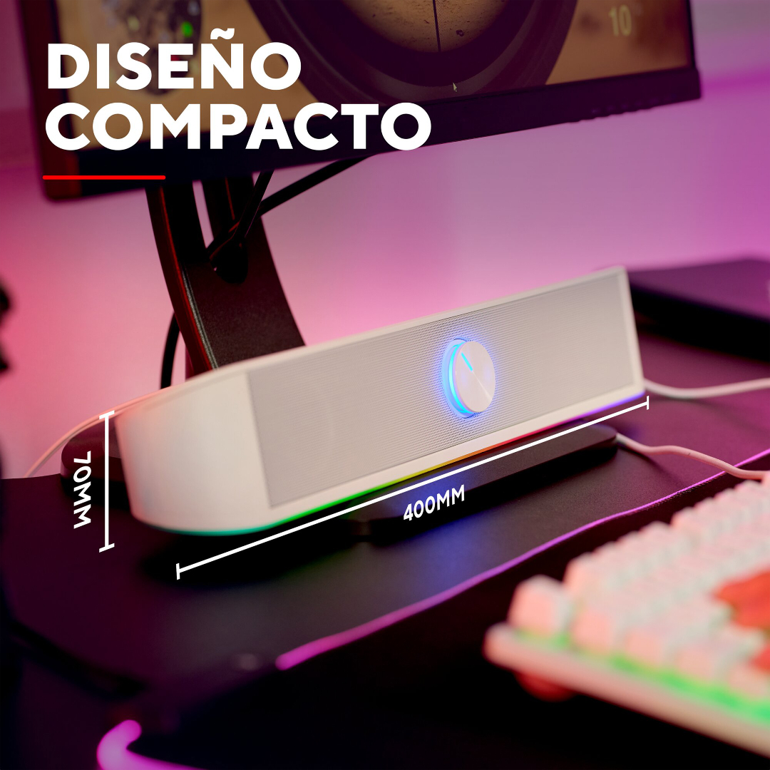 Parlante Barra De Sonido Trust Thorne Rgb White Gxt619w